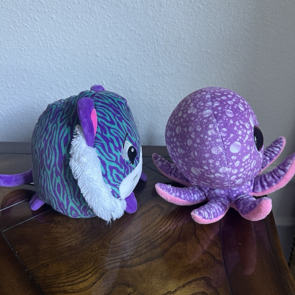Ty Beanie Boo Legs the Purple Octopus and Pikmi Pops Jungle the Tiger Plush - Picture 4 of 15